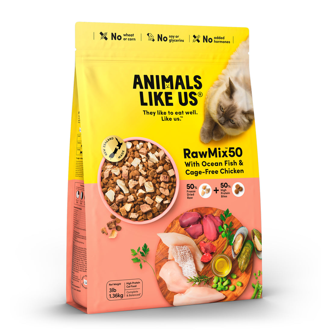 Animals Like Us Raw Mix50 - Ocean Fish and Cage-Free Chicken Cat Food