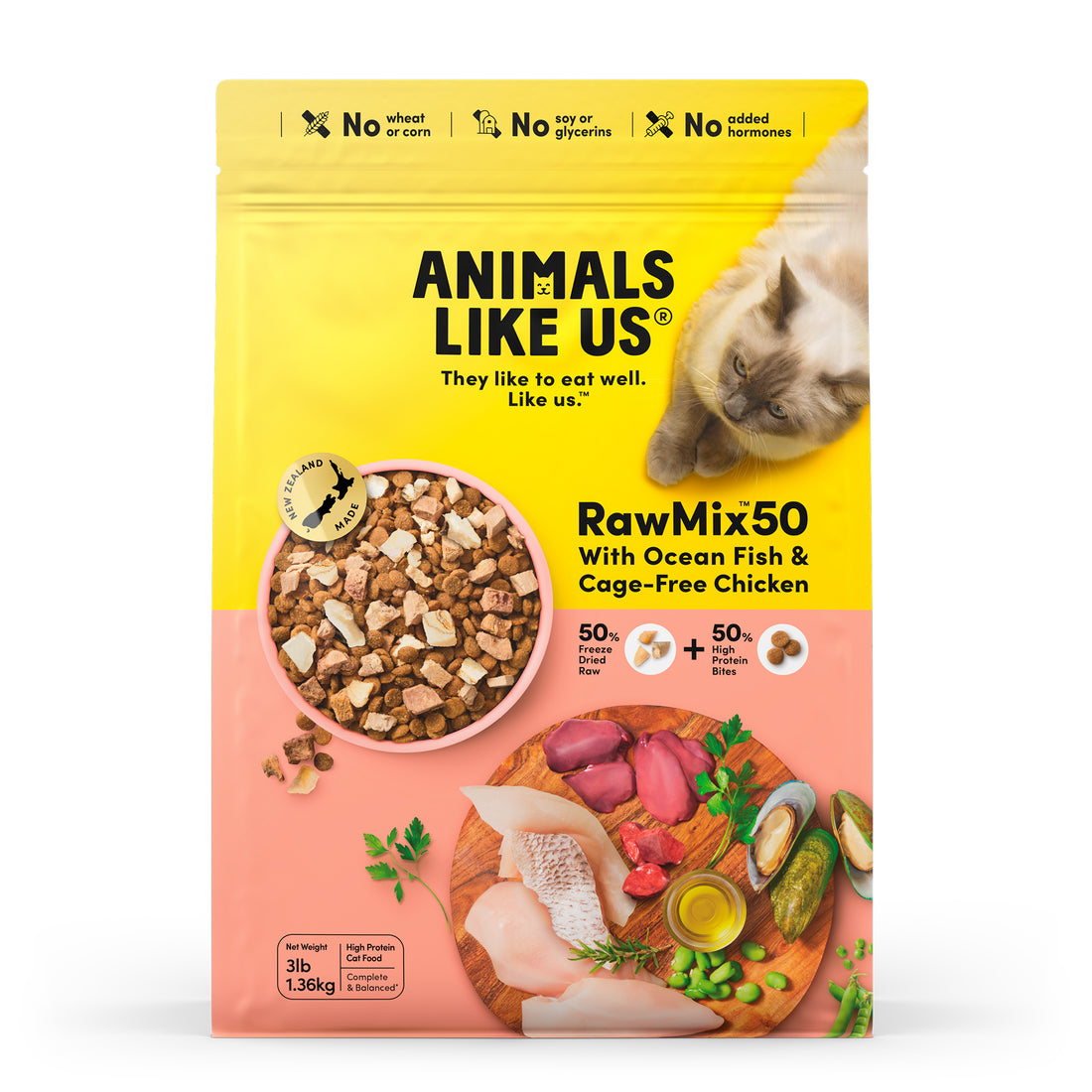 Animals Like Us Raw Mix50 - Ocean Fish and Cage-Free Chicken Cat Food