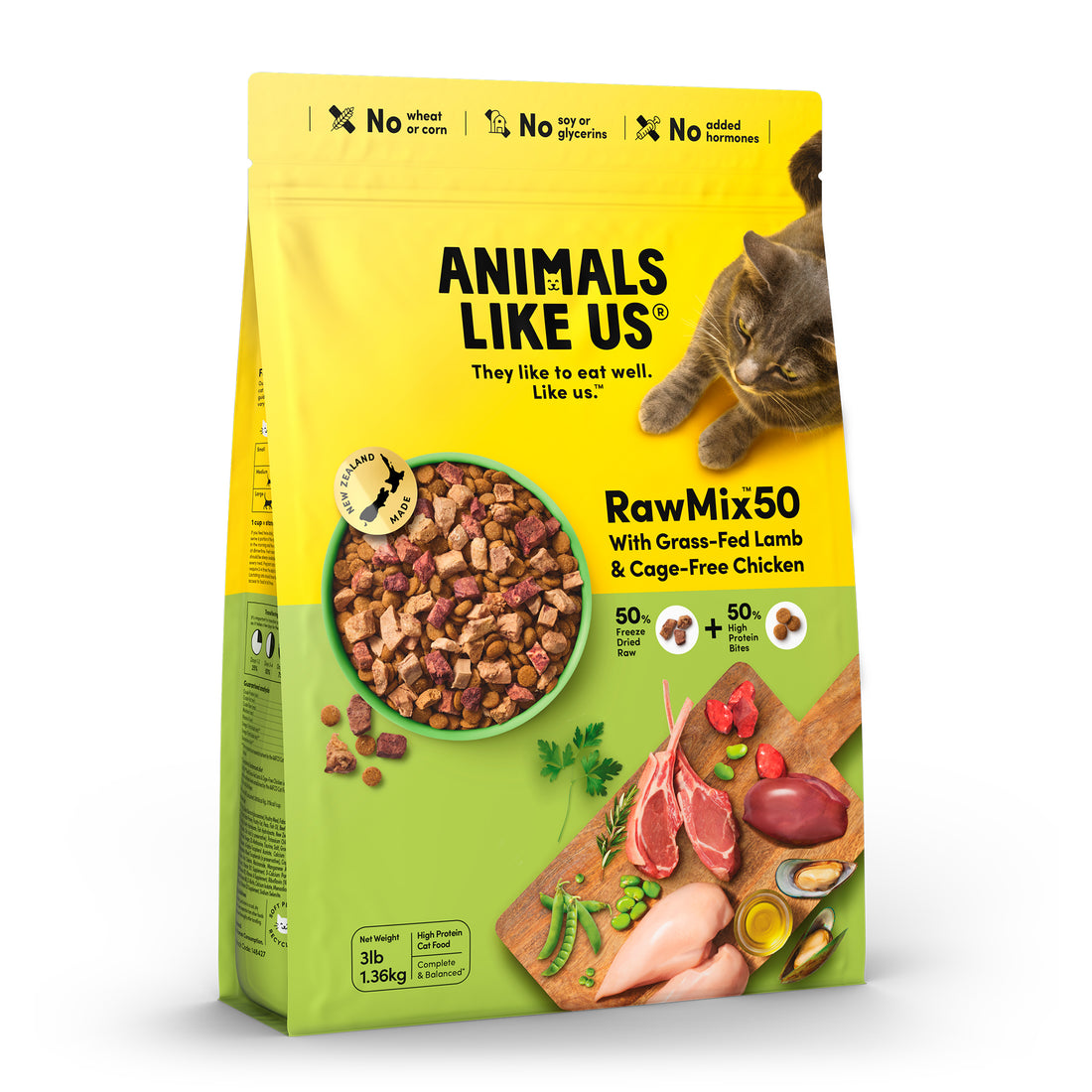 Animals Like Us Raw Mix50 - Grass-Fed Lamb and Cage-Free Chicken Cat Food